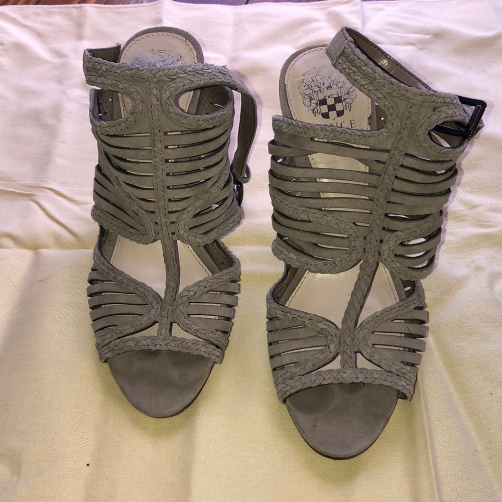 Vince Camino Strappy Suede Block Heels